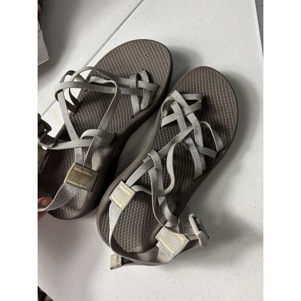 Chaco Cloud Women's Silver Gray Sandals Adventure Hiking Outdoors Strappy Sz 7 - Picture 9 of 15